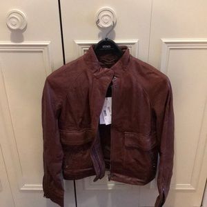 Lacoste 🐊 Brown Leather Jacket
